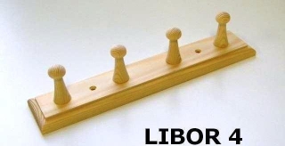 LIBOR 4 - dřevěný věšák - 4 kolíčky - broušený