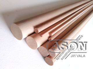 Dřevěné tyčky buk pr.20x1140mm zakázková výroba